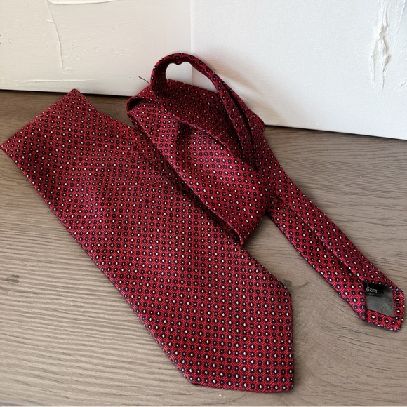 Robert Talbott Best of Class Jacquard Silk Neck Tie Red White - Picture 3 of 7